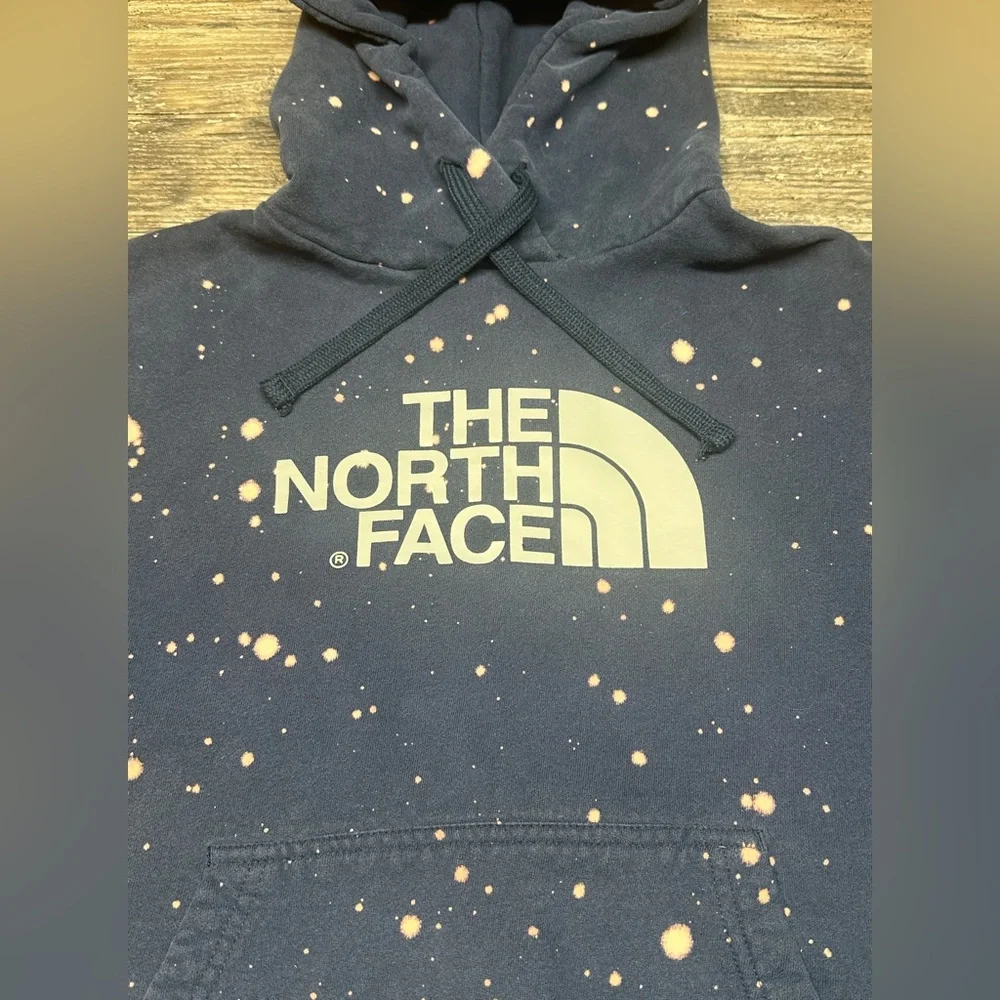The North Face Hoodie - Navy Bleach Splatter - Pullover - Mens Large - GUC - Picture 2 of 5